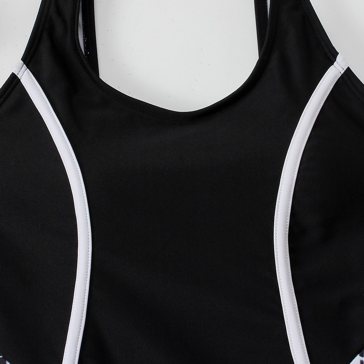 (image for) Girls Sporty One‑Piece Boyleg Swimsuit Color Block Tie‑Dye Kids Competitive Swimwear 130‑160