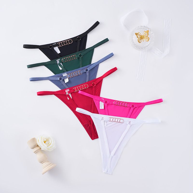 (image for) Women Mid Rise Ultra-Thin Ice Silk Thong Panties Seamless Breathable Butt Lifting Cotton Crotch Sexy Lightweight Everyday Intimates