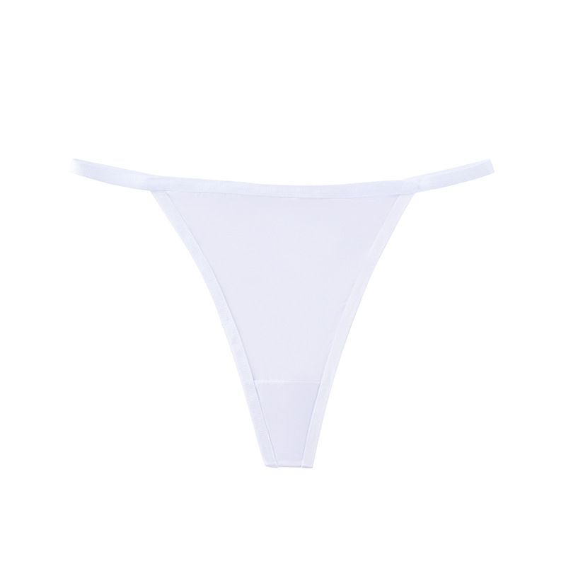 (image for) Women Mid Rise Ultra-Thin Ice Silk Thong Panties Seamless Breathable Butt Lifting Cotton Crotch Sexy Lightweight Everyday Intimates