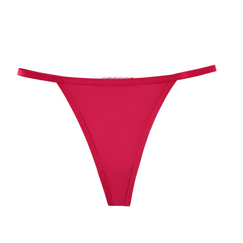 (image for) Women Mid Rise Ultra-Thin Ice Silk Thong Panties Seamless Breathable Butt Lifting Cotton Crotch Sexy Lightweight Everyday Intimates