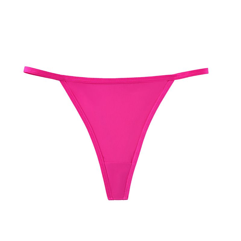 (image for) Women Mid Rise Ultra-Thin Ice Silk Thong Panties Seamless Breathable Butt Lifting Cotton Crotch Sexy Lightweight Everyday Intimates