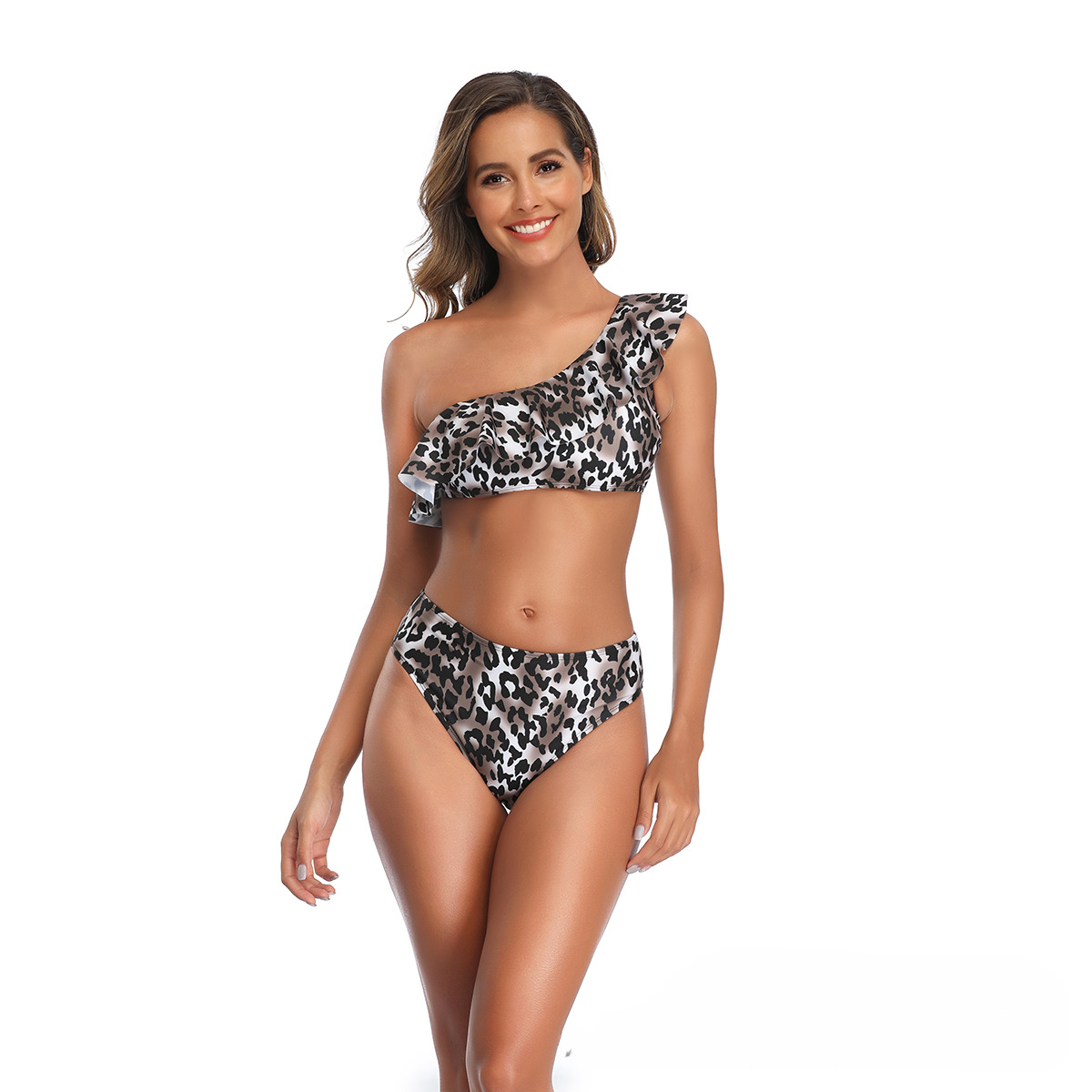 New women's split swimsuit with ruffled edges and sexy triangle swimsuit