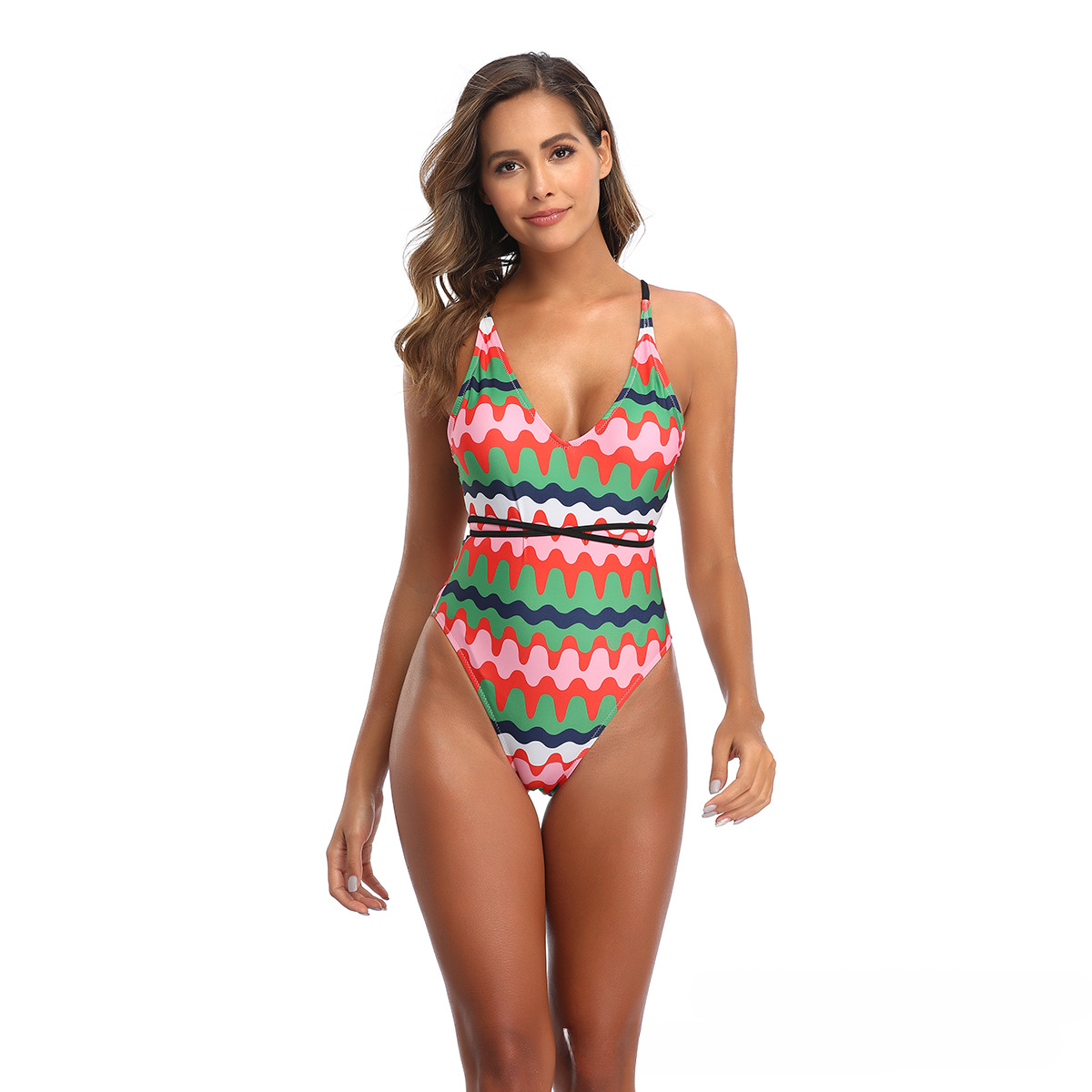 Sunflower sexy swimsuit printed women's one-piece swimsuit