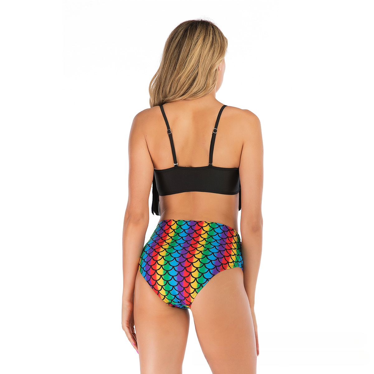 New women's swimsuit with split body tassel and sexy printed swimsuit