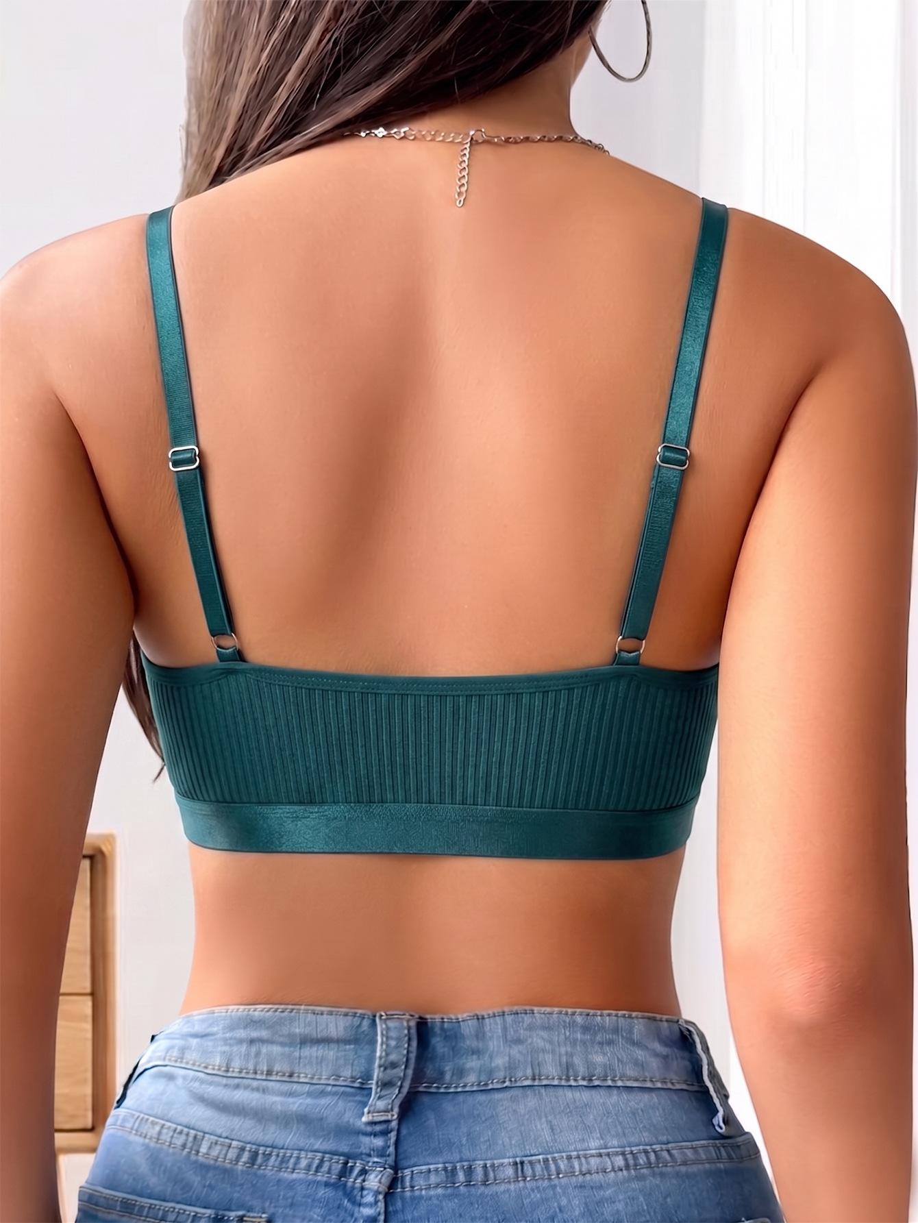 (image for) Women's French Style Ultra-Thin Sheer Lace Bralette 3/4 Cup Bust Minimizing Wireless Low Neck Sexy Pure Allure Lingerie
