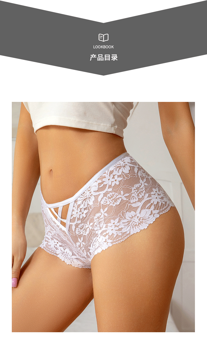 (image for) Women's Mid-Rise Hollow-Out Floral Lace Boyshort Panties 90%-95% Cotton Crotch Butt Lifting Breathable Sheer Mesh Sexy Everyday Intimates