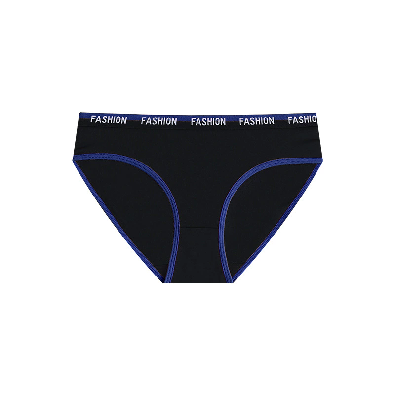 (image for) Women's Mid-Rise Letter Print Waistband Sporty Triangle Briefs 100% Cotton Crotch Seamless Butt Lifting Breathable Casual Everyday Underwear