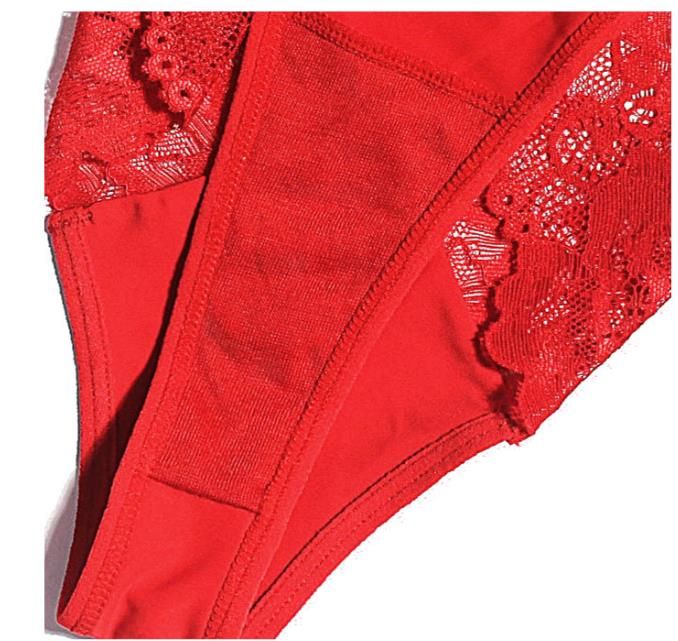 (image for) Women's Low Rise Lace Panel V-Waist Thong Plus Size Sheer Thin Skin-Friendly Breathable Cotton Gusset Everyday Intimate Panty