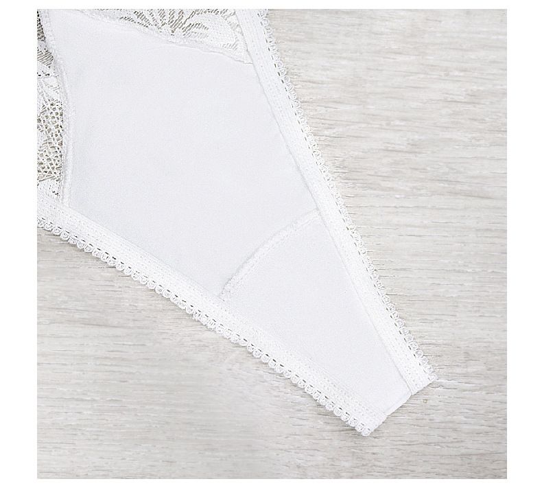 (image for) Women's Sexy Lace Panel Thin Strap Seamless Low Rise Thong Quick Dry Soft Everyday Intimate Panty with Cotton Gusset