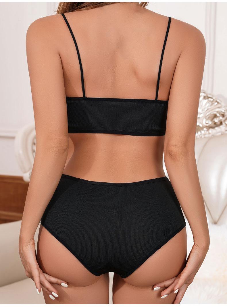 (image for) Women's Seamless Wireless Full Coverage Bralette and High Waist Panty Set Bust Minimizing Breathable Comfortable Casual Everyday Lingerie