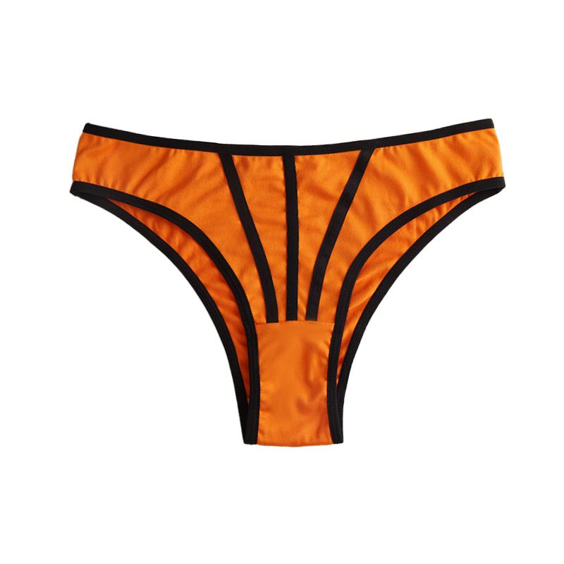 (image for) Women's Contrast Binding Low Rise Thong Soft Breathable Cotton Gusset Stretchy Everyday Intimate Panty